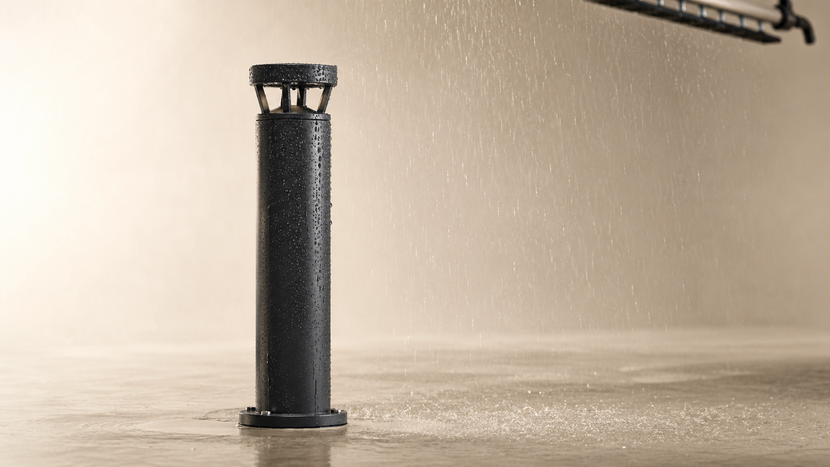 Yağmur testi altında dış mekan bollard aydınlatma ürünü